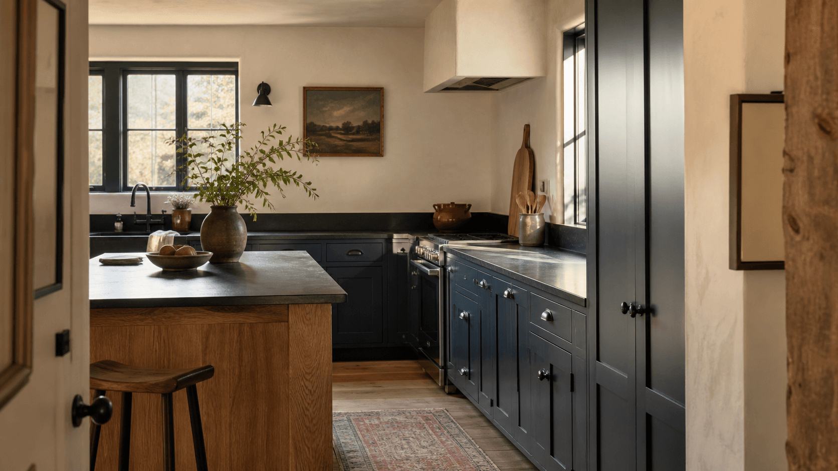 Harborline Builders fictional concept — finished kitchen remodel, Hybrid model for a general contractor